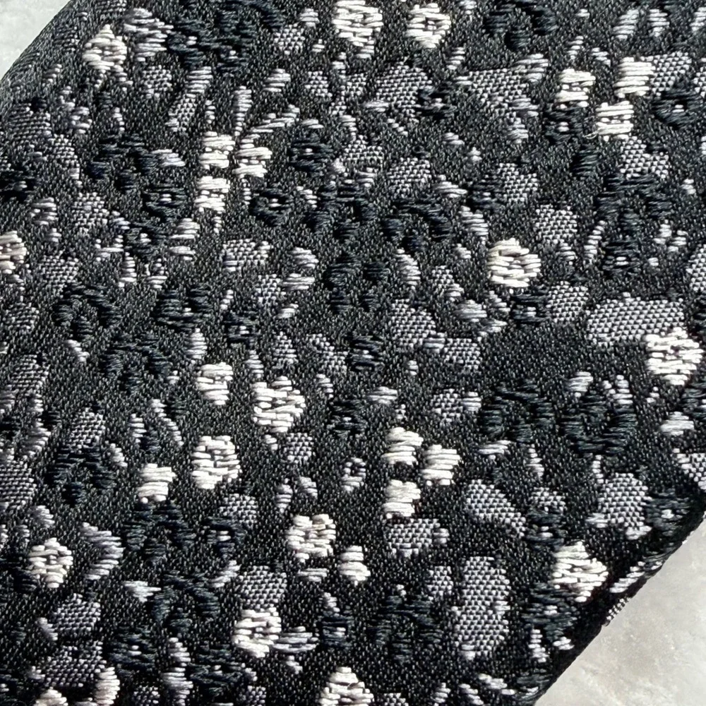New Express Mens Black Silver Floral Silk Skinny Necktie